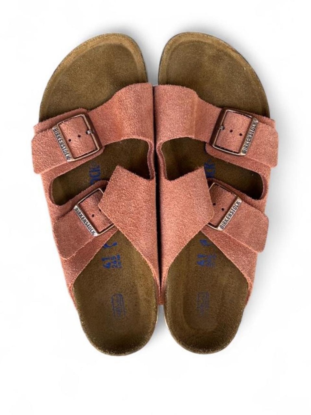 Birkenstock Arizona Pepper Pink Clay Rose Suede Soft Footbed Sandals EU 41 W 10